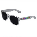 Clear Retro Tinted Lens Sunglasses - Full-Color Arm Printed